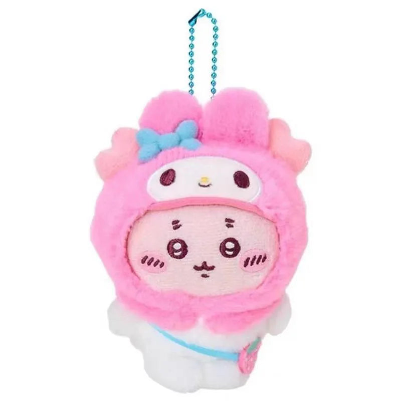 Kawaii Sanrio Kuromi Cinnamoroll Cartoon Plush Toys Backpack Keychain Hello Kitty Accessories Boys Girls Birthday Creative Gifts