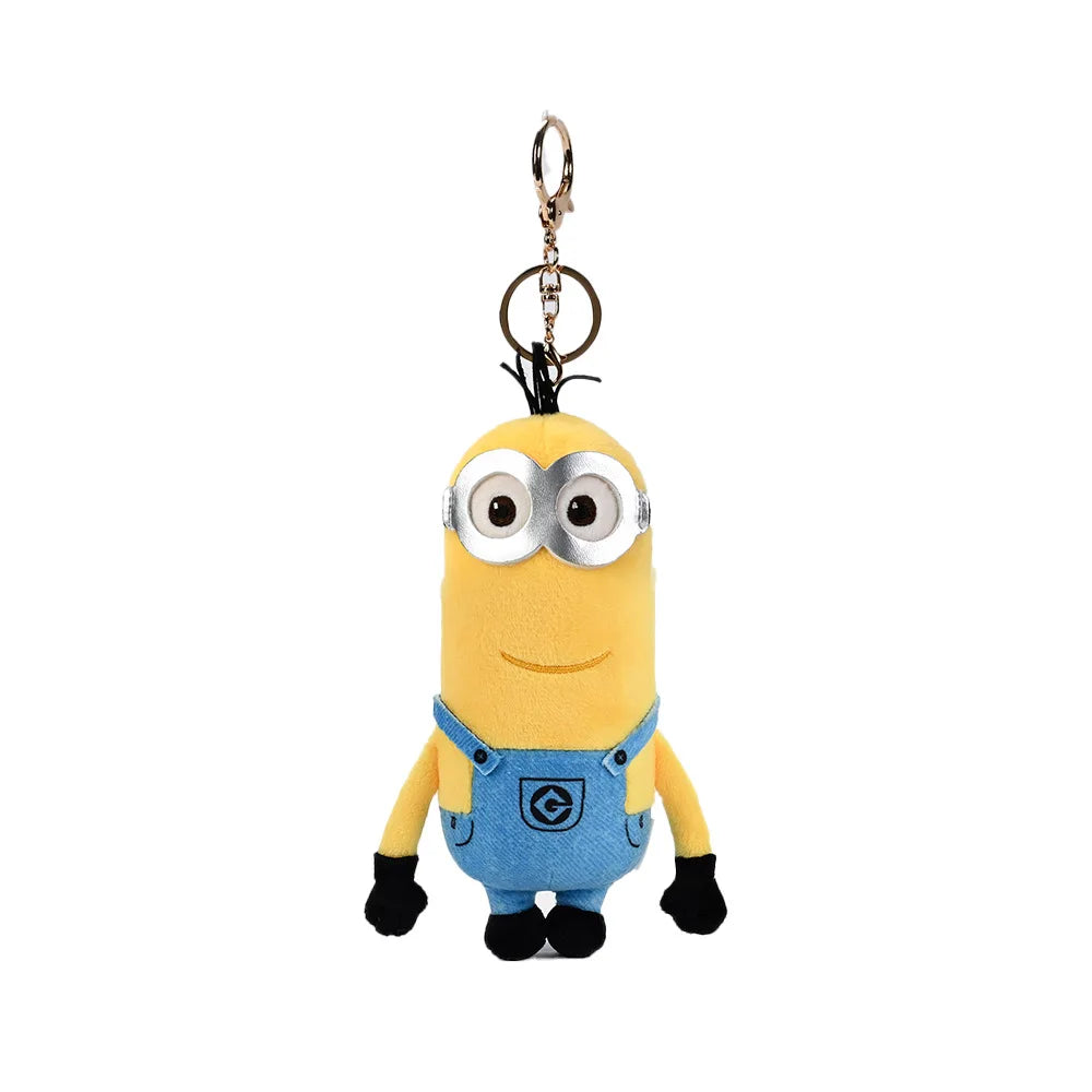 Kawaii Cartoon Minions Bob Kevin Plush Toys Keychain Anime Tim Stewart Backpack Pendant Cute Accessories Friends Birthday Gift