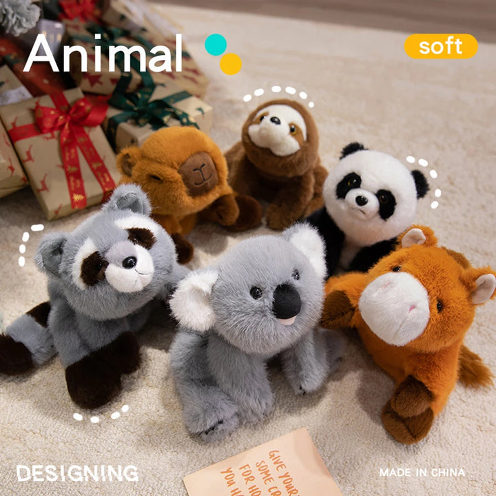 Realistic Grey Raccoon Plush Toy Cuddle Panda Wild Animal Stuffed Toys Brown Horse Soft Doll Capybara Plushie Koala Plush Sloth