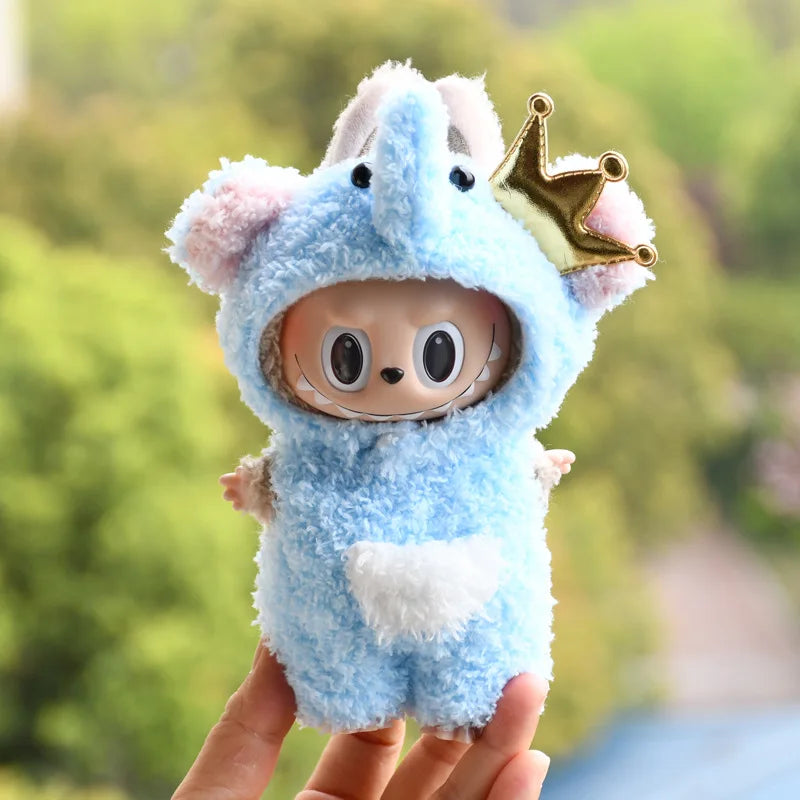 17cm Cute Mini Plush Doll'S Clothes Snowman Duck Elephant Panda Bunny Outfit Accessories For Korea Kpop Exo Labubu Idol Dolls