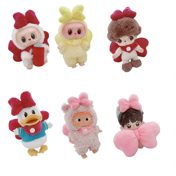 15/17cm Labubu I II III Doll Replacement Clothes Bow Hairband Fashion Suit for Ropa all 17cm Plush Doll Labubu Accessories