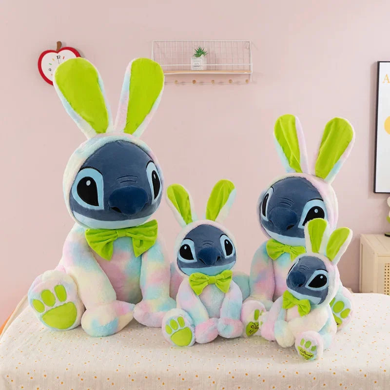 30/80CM Disney Lilo & Stitch Plush Doll Cartoon Toy Cute Kawaii Anime Stuffed Rabbit Ears Stich Soft Plushie Kids Birthday Gifts