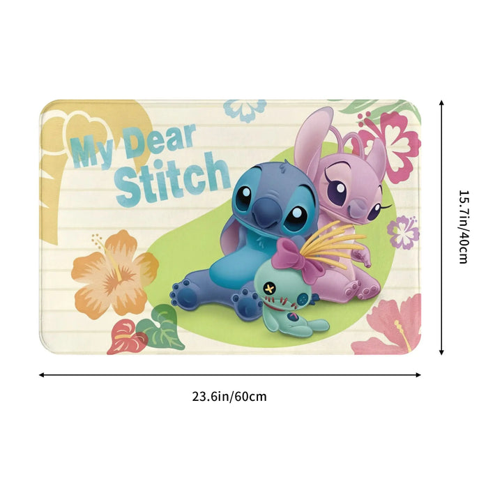 Stitch Cartoon Memory Foam Bath Mat Rug Non-Slip Ultra Soft Angel Love Bathroom Floor Rugs Carpet For Bath Entrance Door Doormat