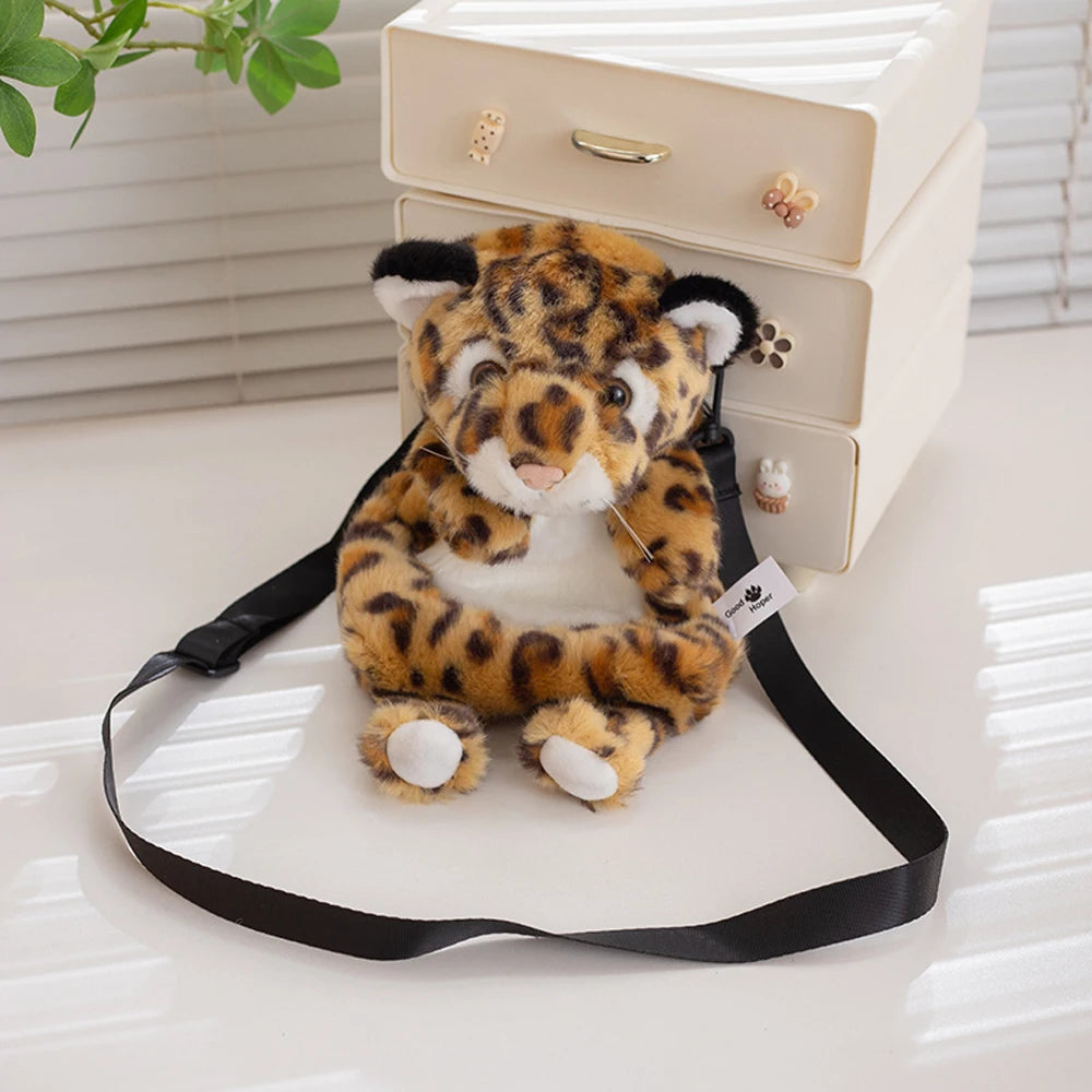 30cm Wild Animal Cross Body Bag Red Panda Raccoon Plush Bag Stuffed