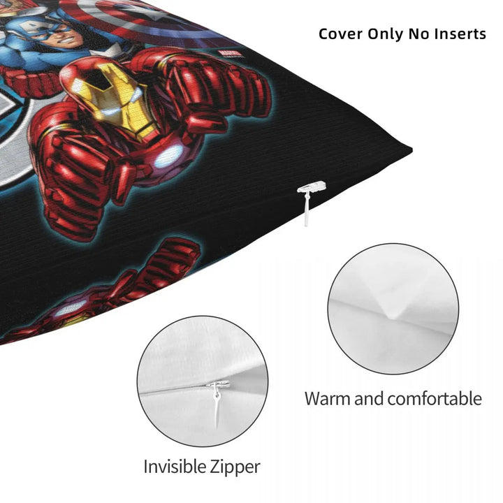 Anime Captain America Avengers Square Pillow Cases Cushion Covers Fashion Decor Pillowcover for Home 18"