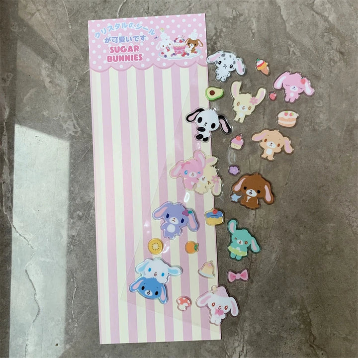 Kawaii Sugarbunnies Stickers Three-D Cartoon Bunny Cute Laptop Notebook Sticker Book Decor