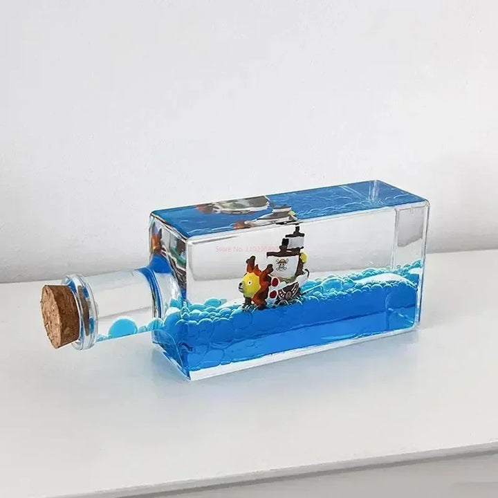 One Piece Figure 3d Ship Fluid Drift Bottle Thousand Sunny Ship Going Merry Boat Floating Boat Decor Customized Anime Toy Gif