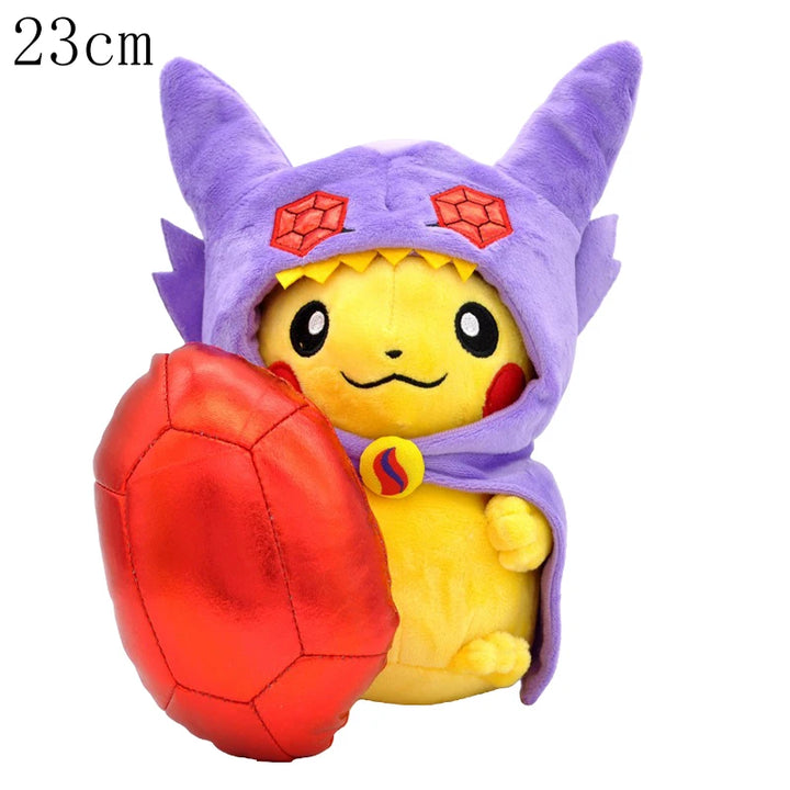 Cos Eevee Pikachu Cosplay Plush Toys Pikachu Peluche Mimikyu Lucario Charizard Garchomp Stuffed Animal Doll Collectible Gift