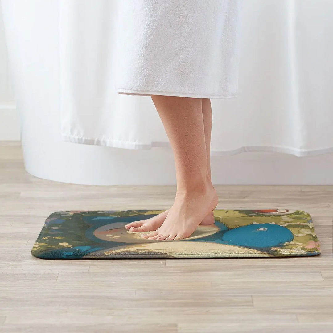 Anime Cartoon Snorlax Memory Foam Bathroom Rugs Ultra Soft Non-Slip Pokemon Carpet Bath Mat Water Absorbent for Entrance