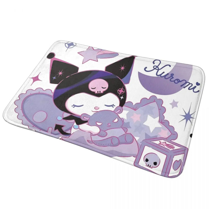 Funny Cartoon Cute Kuromi Memory Foam Bath Mat Rug Non-Slip Quick Dry Bathroom Floor Rugs Carpet For Bath Shower Tub