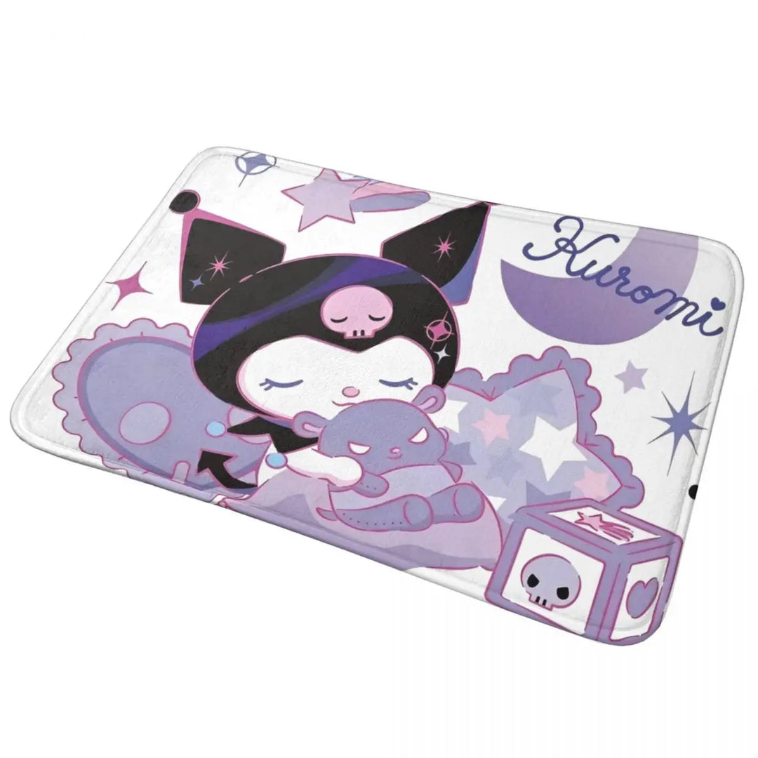 Funny Cute Kuromi Cartoon Bathroom Rugs Mat Super Soft Bath Rugs Mats Carpet Non-Slip for Shower Tub