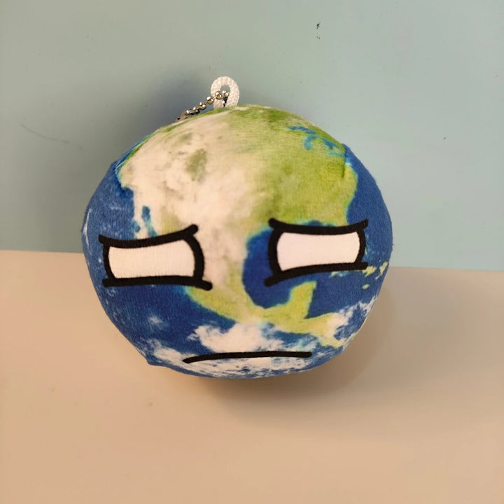 10cm Polandball Plush Doll Keychain Bag Pendant Decor Short Earth Sun Moon Venus Jupiter Mercury Mercury Mars Saturn Toy Gift