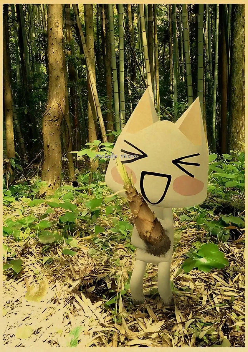 Inoue toro CUTE Cat Poster Home Room Decoration Kraft Paper Poster Game Drawing Wall Art Good Quality Wall Stickers