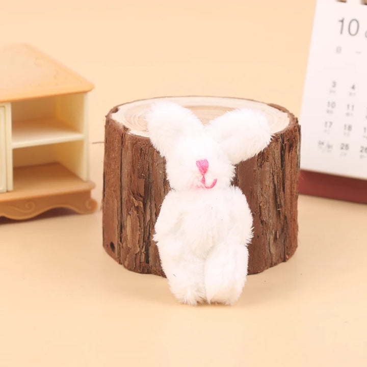 5.5CM Cute Rabbit Plush Toy Cartoon Bunny Pendant Soft Stuffed Doll Keychain Backpack Bag Key Ring Decor Dollhouse Decor Doll