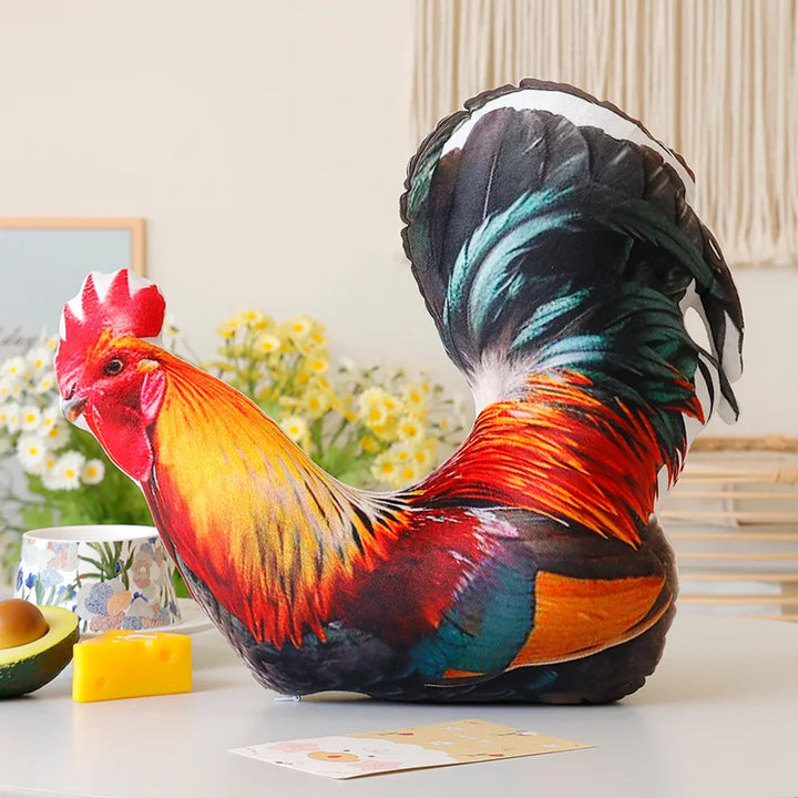 Simulation 3D Printed Animal Pillow Lifelike Parrot Goose Duck Pigeon Pheasant Cock Stuffed Doll Cute Cushion Toys Home Decor