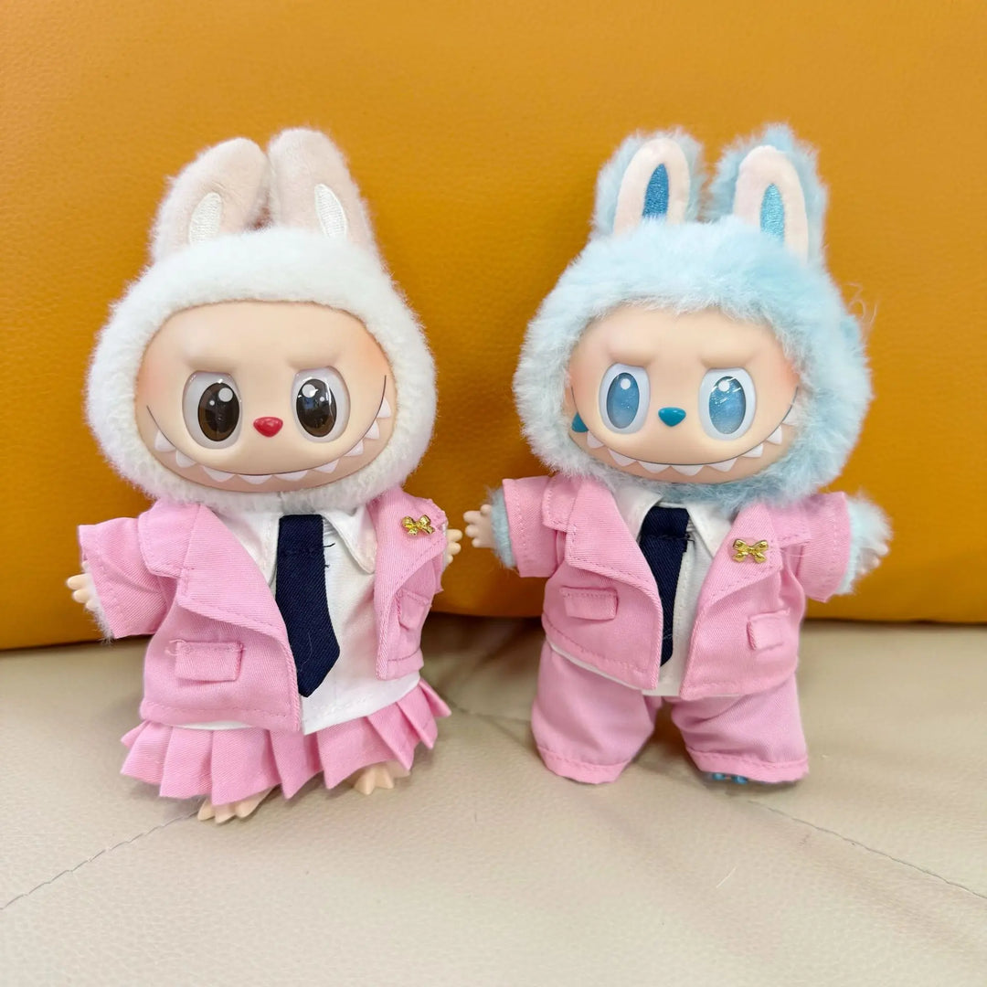 Labubu Doll III Clothes Uniform Set School Wear 15/17cm Plush Doll'S Clothes Labubu I II Idol Dolls Sitting Party Accessories
