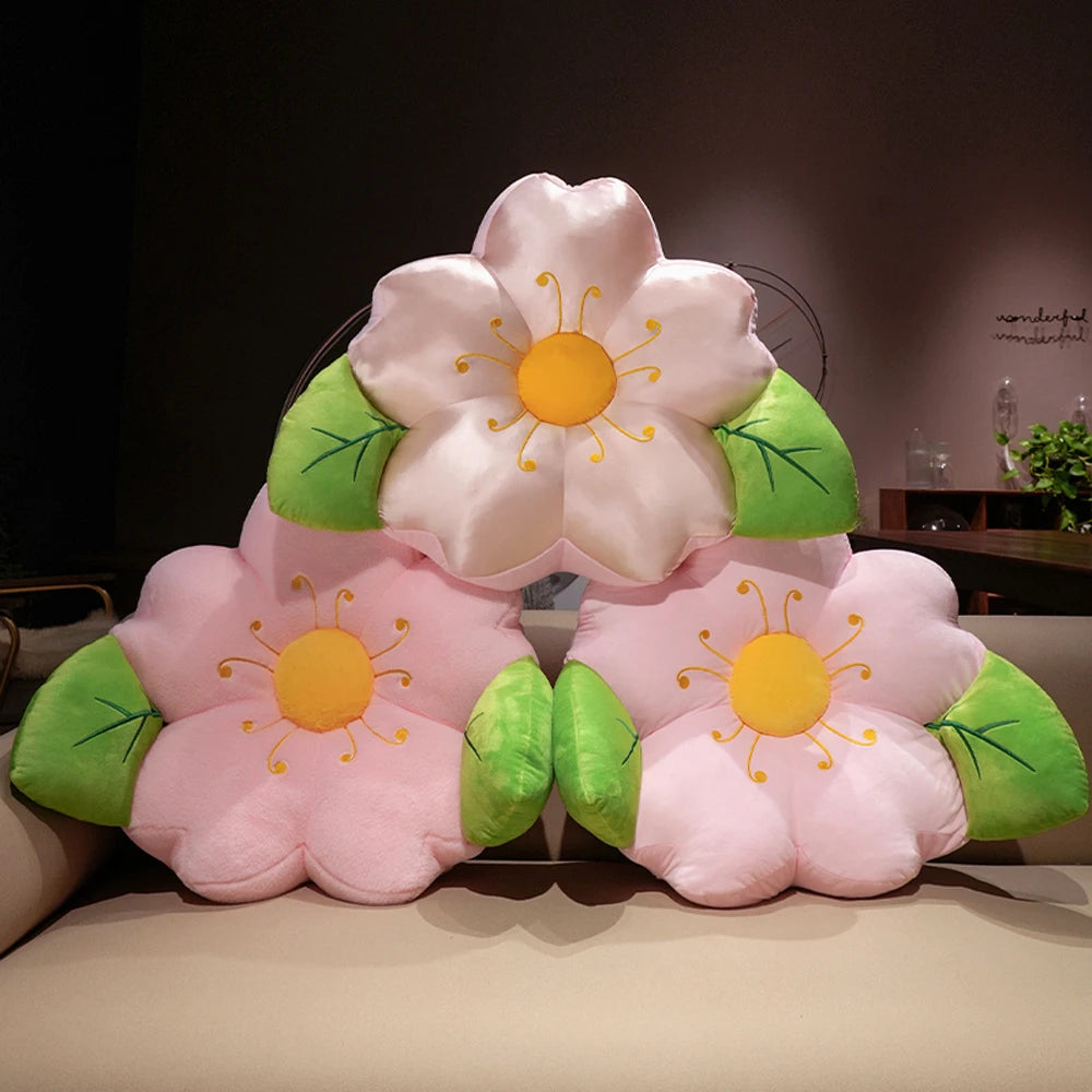 Cozy Flower Sofa Cushion Pink Sakura Shaped Floor Mat Office Home Decorative Comfortable Sakura Pillow Relocation Gifts Friends