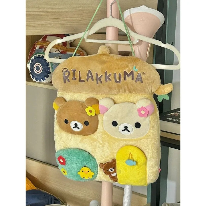 Cartoon Rilakkuma‌Plush Wall-Hanging Home Door Storage Hanging Bag Soft Bedroom Decoration Pendant Children's Christmas Gift