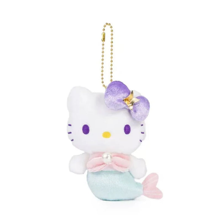 Kawaii Sanrio Hello Kitty 50Th Anniversary Mermaid Rainbow Plush Toys Backpack Pendant Accessories Keychain Doll Christmas Gift