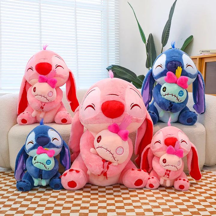 45-60cm Disney Lilo & Stitch Doll Scrump Cartoon Pink Angel Plush Toy Cute Anime Soft Stuffed Kawaii Children's Birthday Gift
