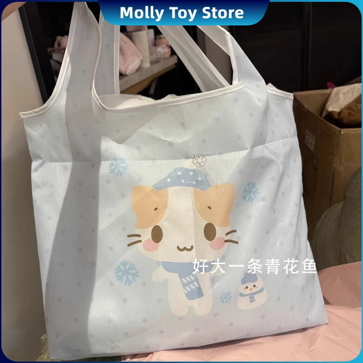 My Melody Sugarbunnies Masyumaro Shopping Bag Cartoon Cute Storage Bag Collapsible Handbag Shoulder Bag Lunch Bag Shopping Bag