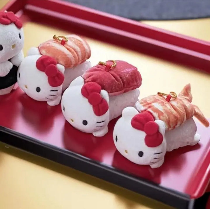 Kawaii Sanrio Hello Kitty Sushi Salmon Plush Toys Backpack Keychain Cartoon Anime Peripheral Doll Friends Birthday Creative Gift