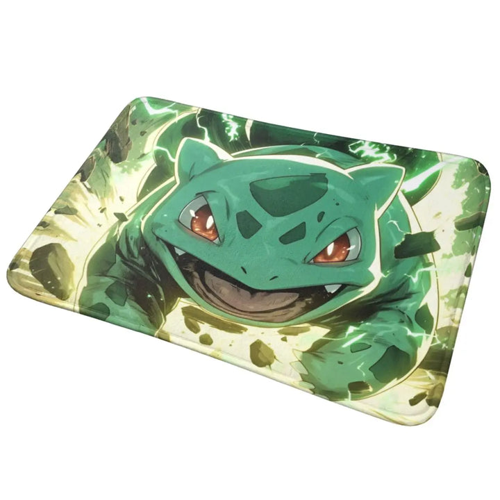 Pikachu Cartoon Anime Bathroom Rugs Mat Extra Soft and Absorbent Pokemon Bath Rugs Mats Carpet Non-Slip for Shower Tub