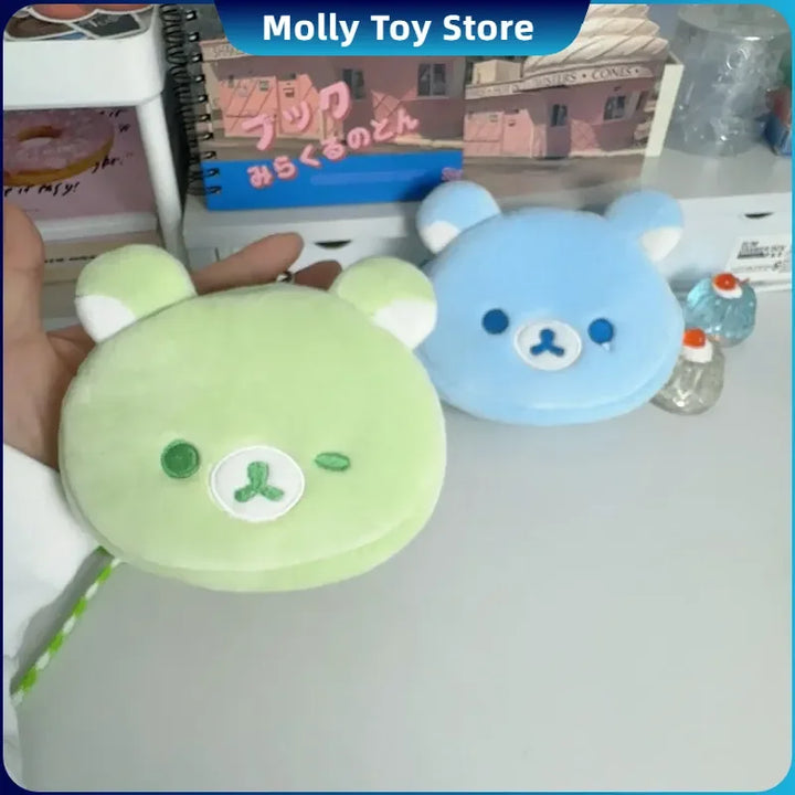 Kawaii Rilakkuma Hanging Neck Wallet Mini Storage Bag Card Pen Eraser Storage Bag For Kids Zero Wallet Schoolbag Pendant Bag