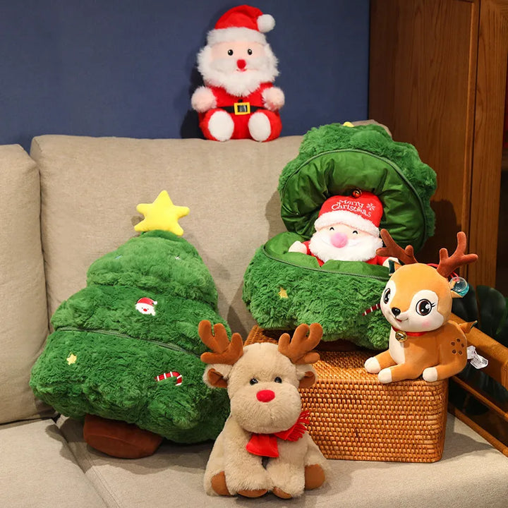 Cute Christmas Series Plush Toy  Santa Claus Christmas Tree Deer Plush Toy Christmas Day Home Decoration Kid Toy Christmas Gift