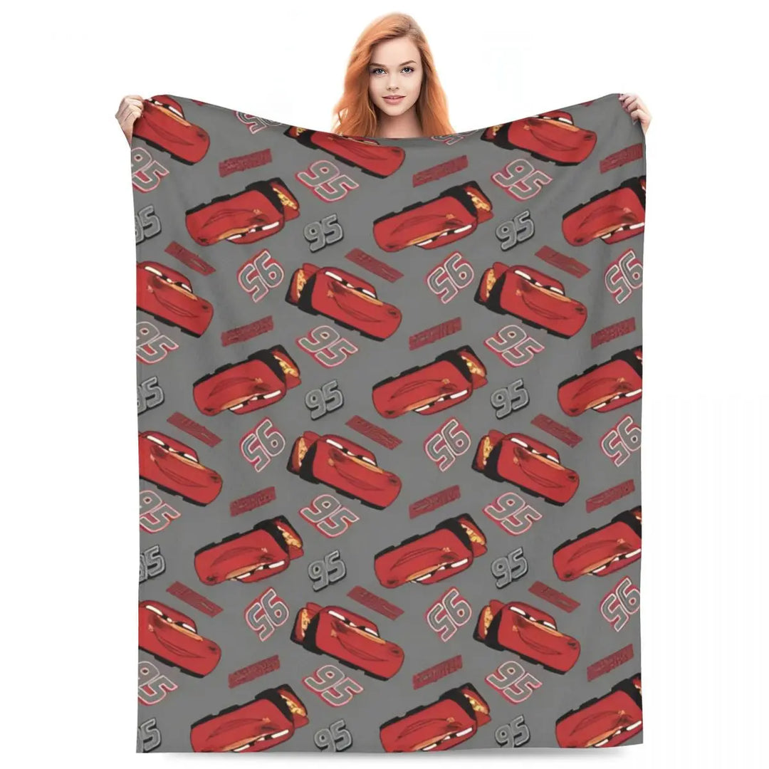 Life Is A Highway Lightning McQueen Flannel Blankets Cars Funny Throw Blankets for Bed Sofa Couch 200x150cm Rug Piece