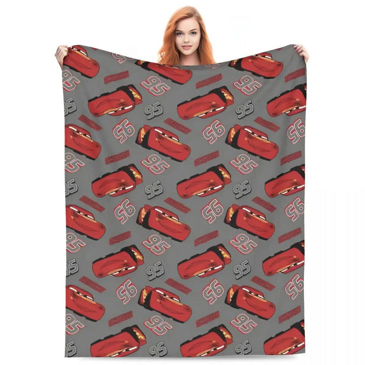 Life Is A Highway Lightning McQueen Flannel Blankets Cars Funny Throw Blankets for Bed Sofa Couch 200x150cm Rug Piece