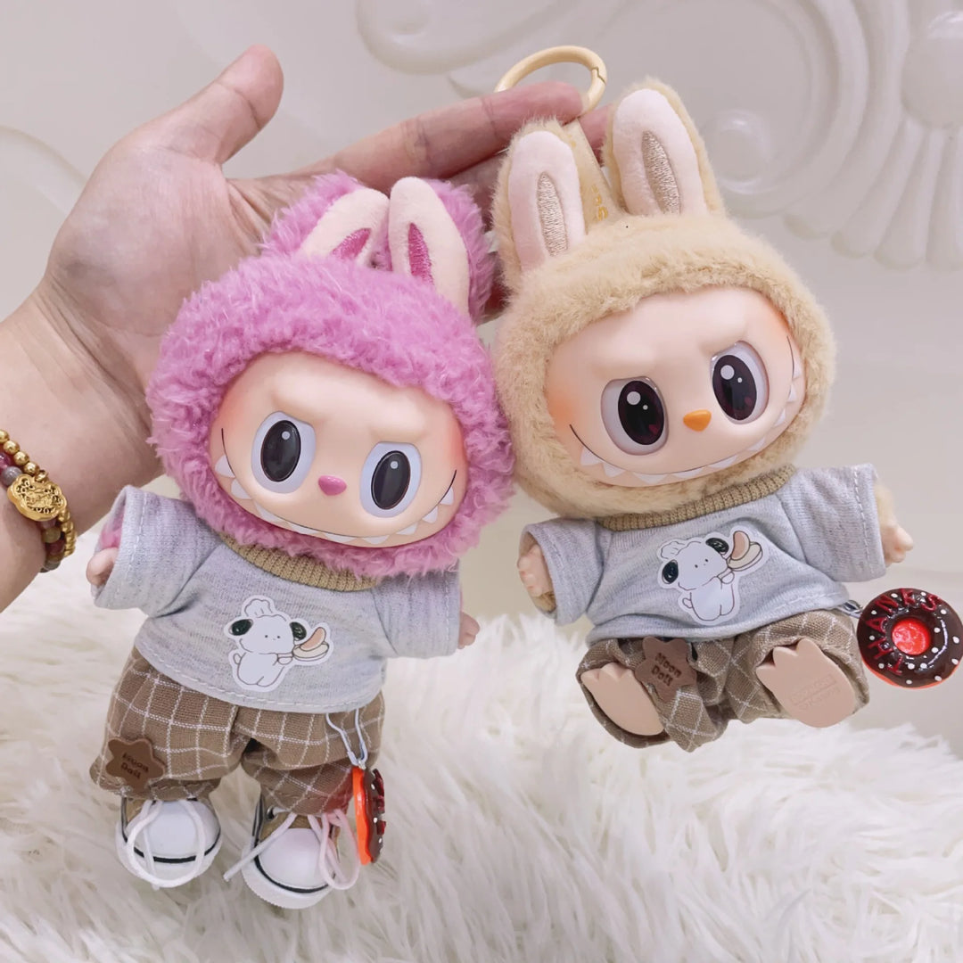 Labubu Doll Clothes Puppy Donut Set Dress Up Accessories 15/17cm Plush Doll'S Clothes Replacement