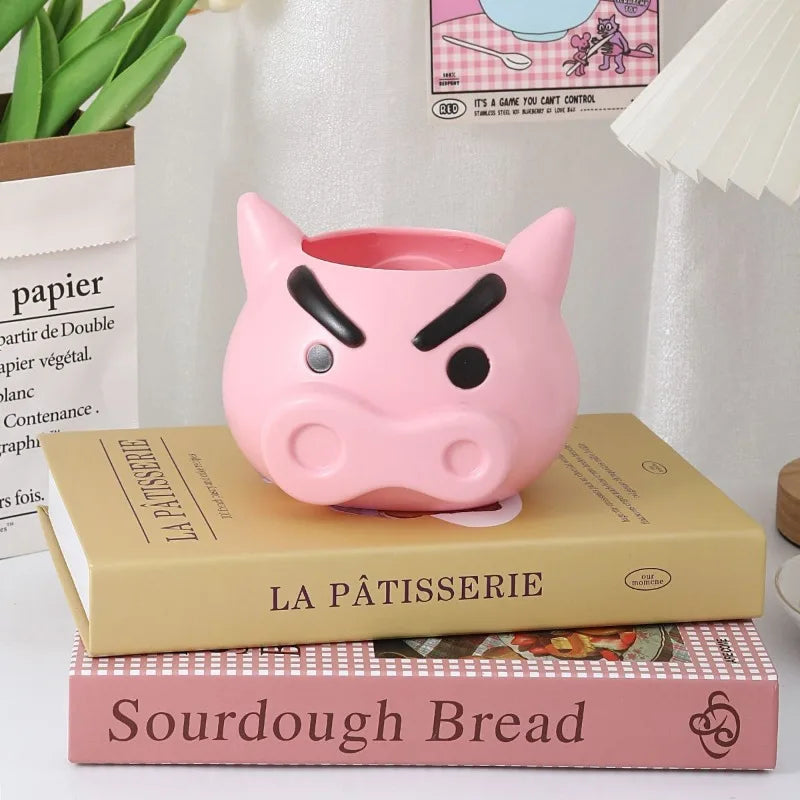 Cartoon Action Masked Pencil Holder Cute Stationery Makeup Brush Storage Box Creative Desktop Ornament Student Holiday Gift