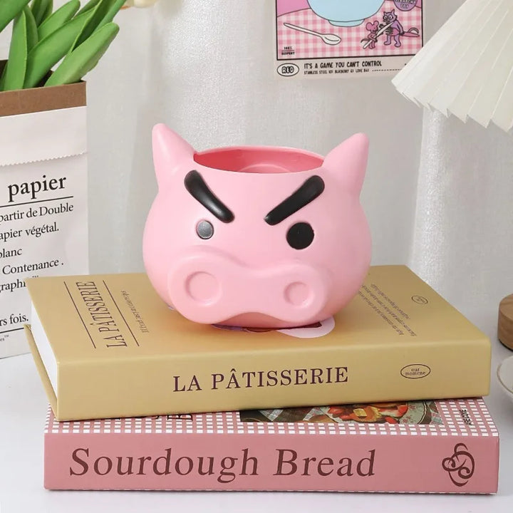 Cartoon Action Masked Pencil Holder Cute Stationery Makeup Brush Storage Box Creative Desktop Ornament Student Holiday Gift