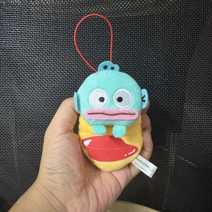 Sanrio Hangyodon Plush Tempura Rice and Vegetable Roll Doll Kawaii Cartoon Backpack Pendant Toy Keychain Girl Decoration Gift