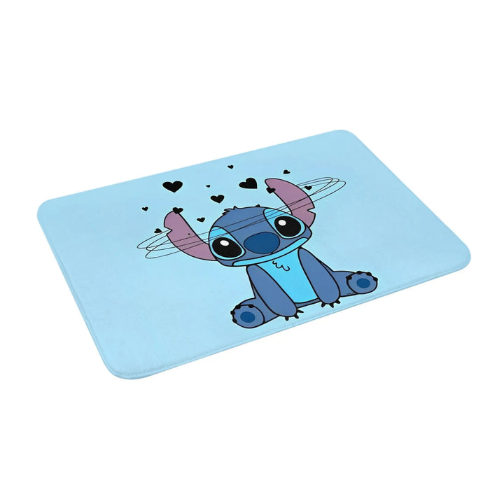Stitch Cartoon Memory Foam Bath Mat Rug Non-Slip Ultra Soft Angel Love Bathroom Floor Rugs Carpet For Bath Entrance Door Doormat