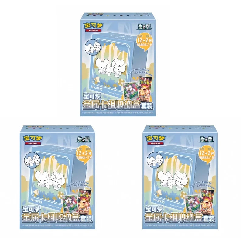 2025 Original Pokemon Collect 'Em All 151 Starter Battle Collection Box With Metal Card Case Set Festvial Surprise Gifts
