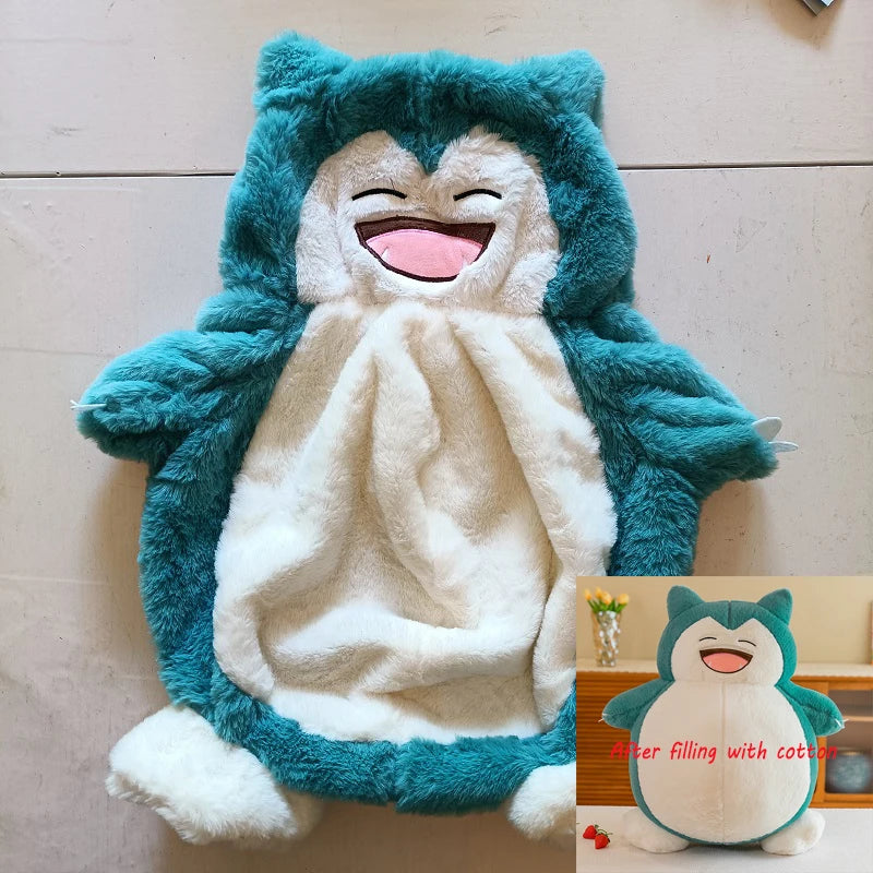 80cm Pokemon Snorlax Holster Plush Toys Not Stuffed Plush Skins Cute Cartoon Plushes Dolls Semi-finished Leather Case Kids Toys