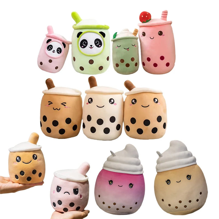 23cm Kawai Milk Tea Cup Plush Toy Stuffed Food Fruit Boba Doll Ultrasoft Stuffed Plush Tea Shop Kids Toys Birthday Gift
