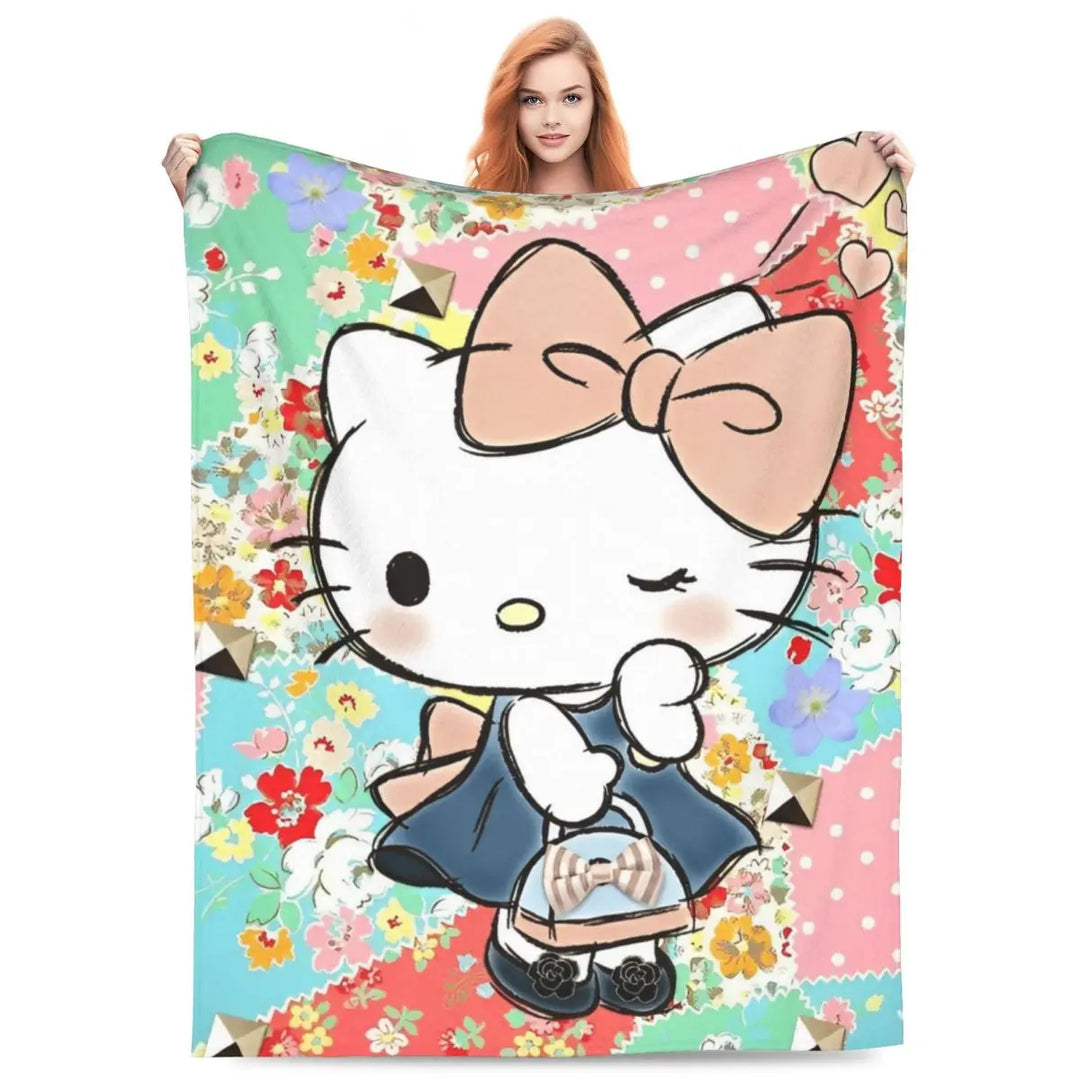 Hello Kitty Zodiac Aquarius Fuzzy Blankets Customized Throw Blanket for Home Hotel Sofa 200x150cm Bedspreads