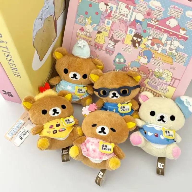 Cartoon Rilakkuma 20th Anniversary Plush Doll easy bear Temari bag Pendant Kawaii  Mini kuma car plush KeyChain Decoration Gift
