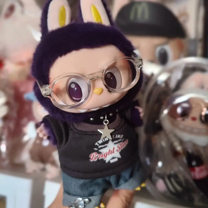 Clothes for 17cm Labubu Hip-Hop Streetwear 1-3 Gen Fit American Trendy Doll Outfits Stylish Clothes for Fashion Plush Toys