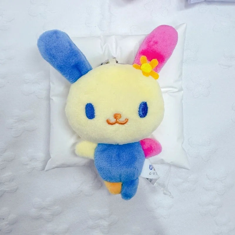 Sanrio Usahana Bunny Plush keychain Kawaii Stuffed Animals Pendant Cute Colorful Rabbit Plush Doll Pendant bag Accessories Gifts