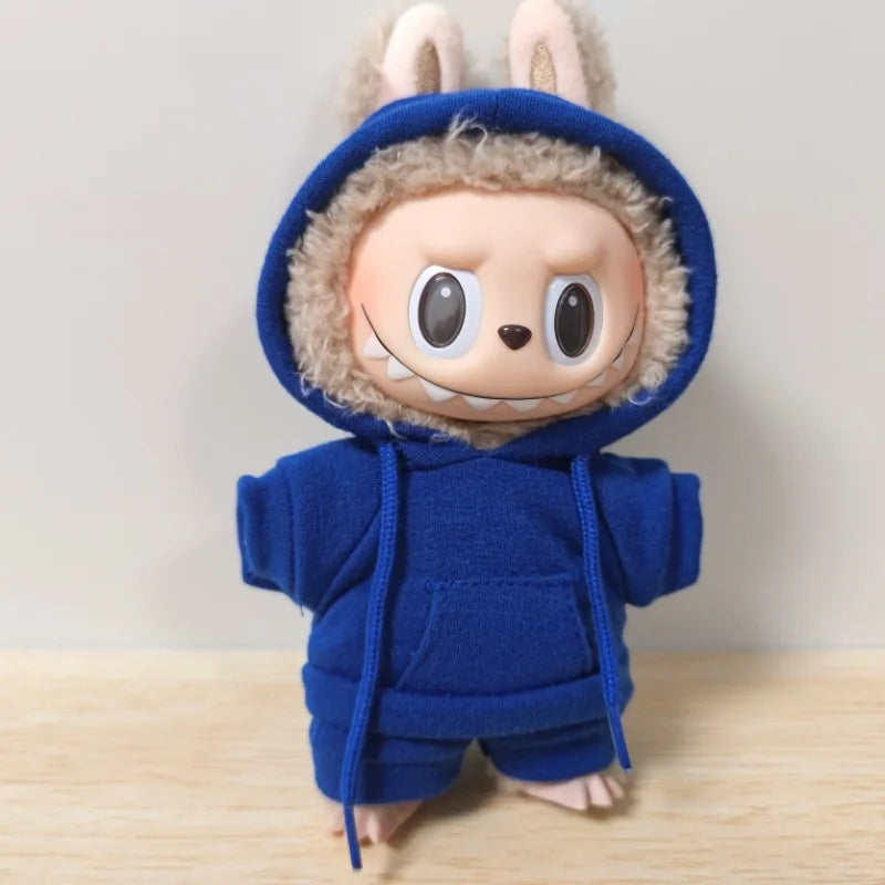 Labubu Doll Clothes Casual Hooded Sweatshirt 15/17cm Plush Doll'S Clothes Replacement