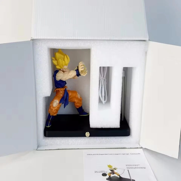 Nikolatoy Dragon Ball Goku Anime Figure Night Light Goku Kamehameha Wave Magnetic Light Lamp Gk Collection Model Custom Toy