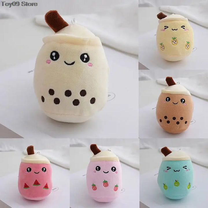 12cm Milk Tea Coffee Cup Toy Stuffed Bubble Tea Fruit Plush Keychain Toys Cute Kawaii Soft Plush Doll Pillow Bag Charm Accessory