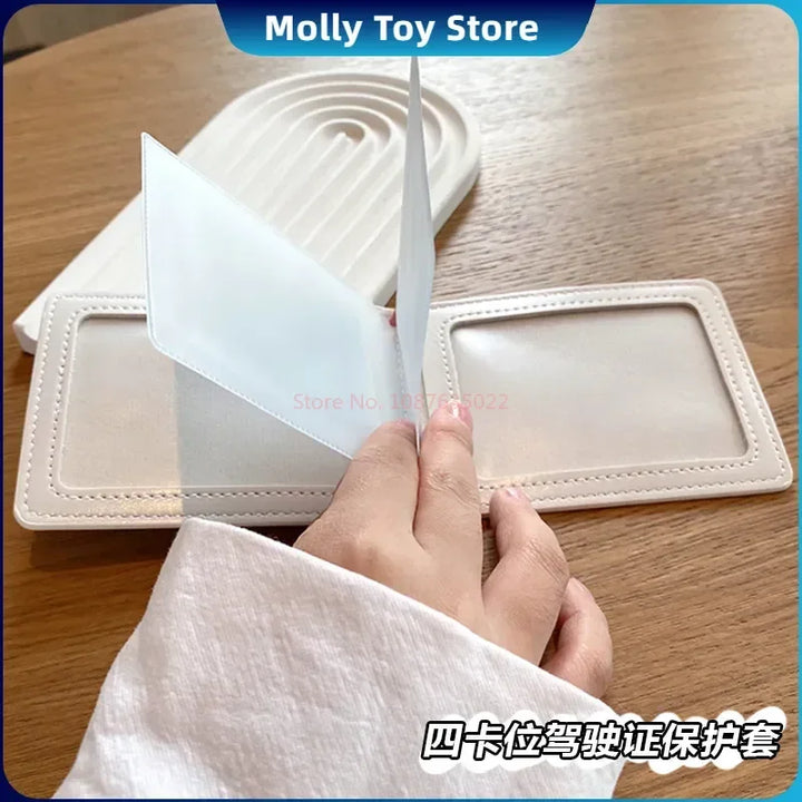 Kawaii Sugarbunnies Driver'S License Protective Leather Cover Cartoon Cute Id Card Sleeve Anti Loss Wear-Resistant Girls Gifts