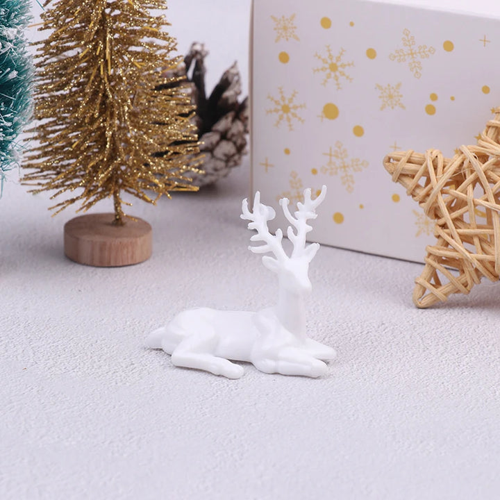 Miniature Dollhouse Deer Statue Christmas Elk Ornaments Dollhouse Decoration Accessories