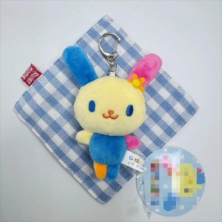 Sanrio Usahana Bunny Plush keychain Kawaii Stuffed Animals Pendant Cute Colorful Rabbit Plush Doll Pendant bag Accessories Gifts
