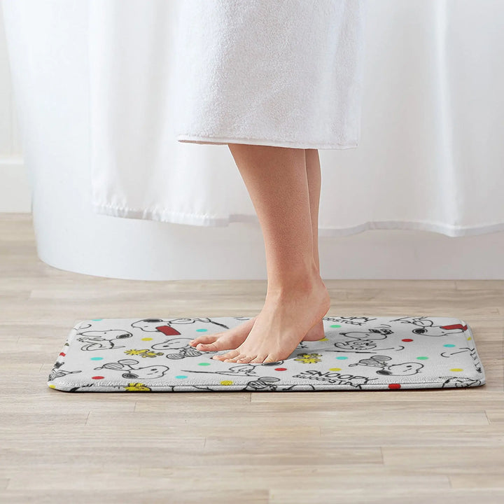 Snoopy Woodstock Merch Memory Foam Bath Mat Rug Non-Slip Soft Cartoon Bathroom Floor Rugs Carpet For Kitchen Shower Bath